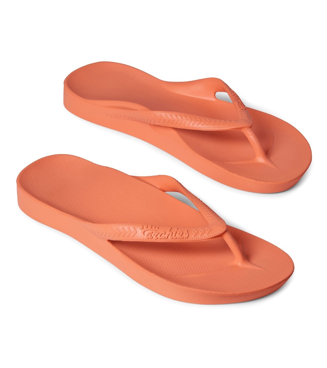 Archie's Footwear Archies Footwear Arch Support Flip Flops - Peach Men's 6 / Women's 7 - Swimoutlet.com
