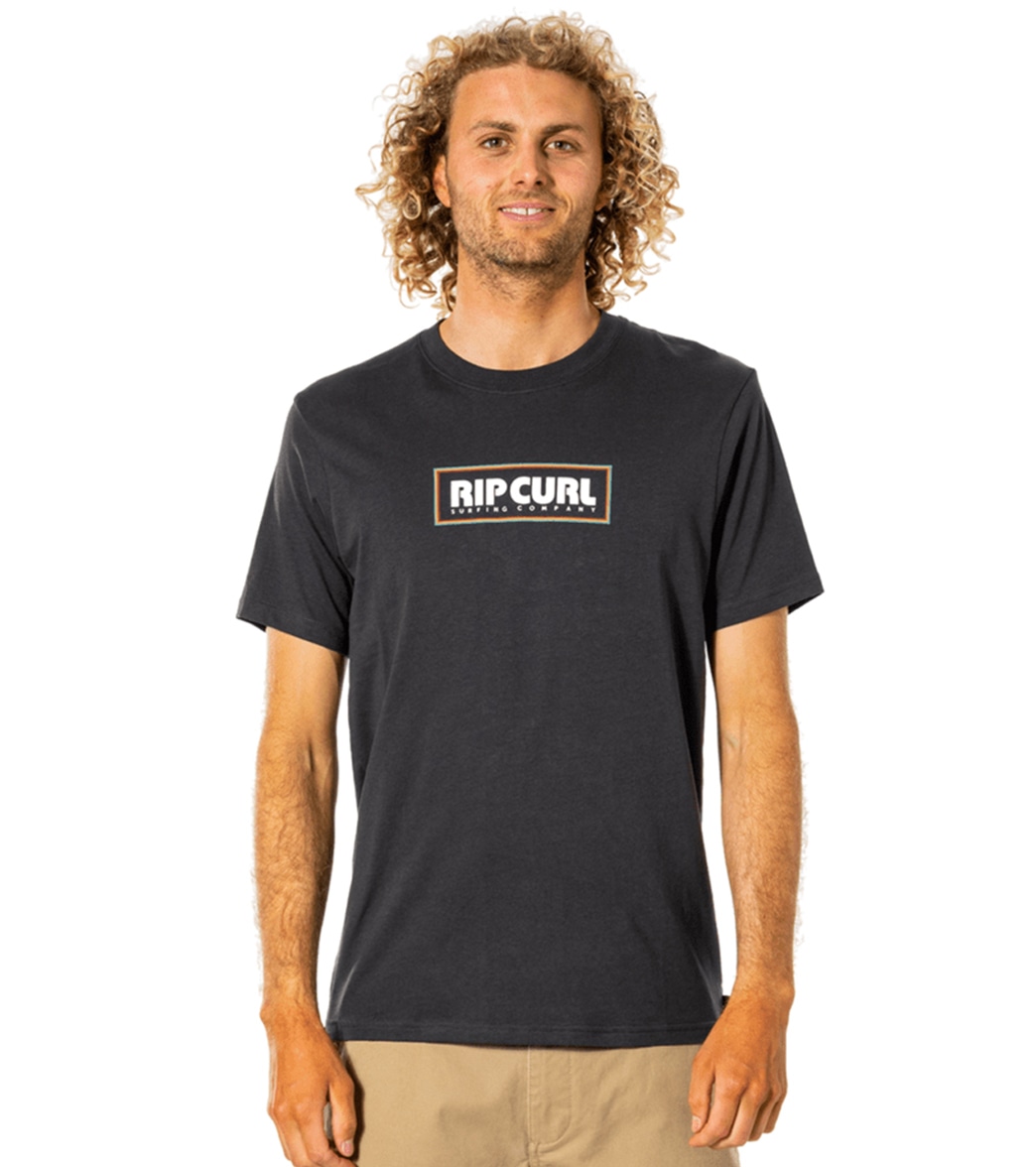 Rip Curl Men's Big Mumma Icon Tee Shirt - Washed Black Large Cotton - Swimoutlet.com