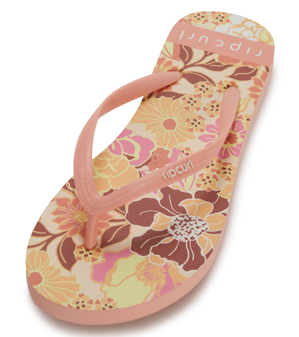 Rip Curl girls' wave shapers floral girl sandals - peach 11 - swimoutlet.com