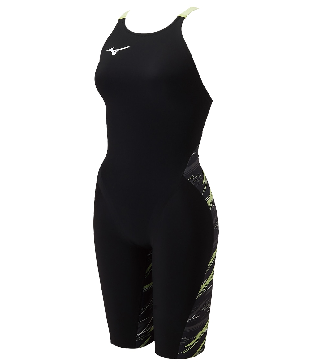 Mizuno Women's Gx-Sonic Neo Streamline Sl Technical Swimsuit - Black-Green Large Black/Green - Swimoutlet.com