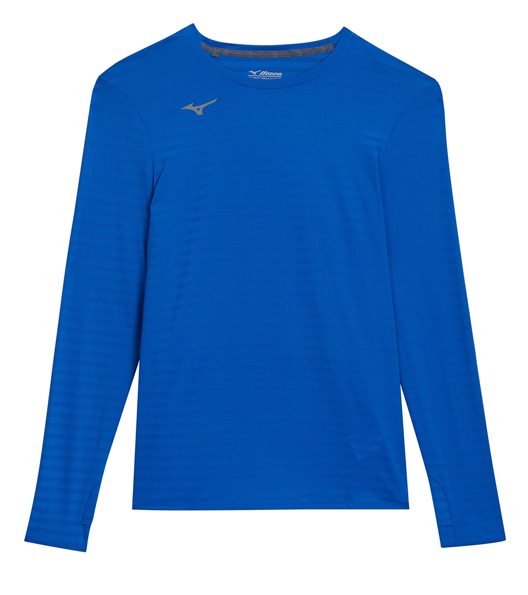 Mizuno Men's Athletic Eco Long Sleeve Top Shirt - Royal Large - Swimoutlet.com