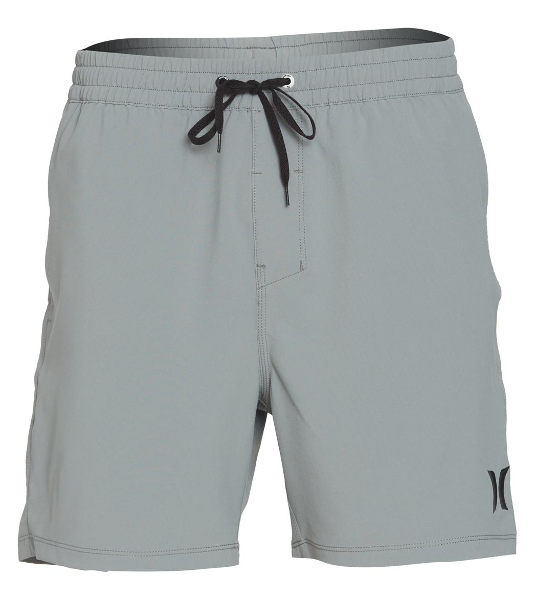 Hurley Men's 17 One And Only Solid Volley Boardshorts - Particle Large - Swimoutlet.com