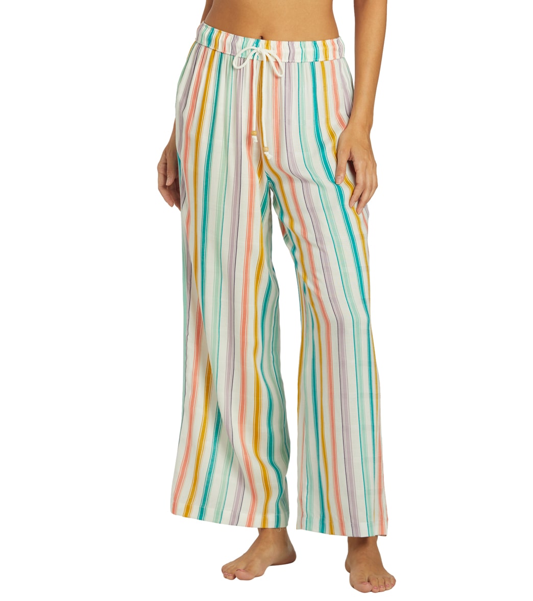 Hurley Women's Alisa Wide Leg Pants - Mulit Color Daydream Stripe Large - Swimoutlet.com