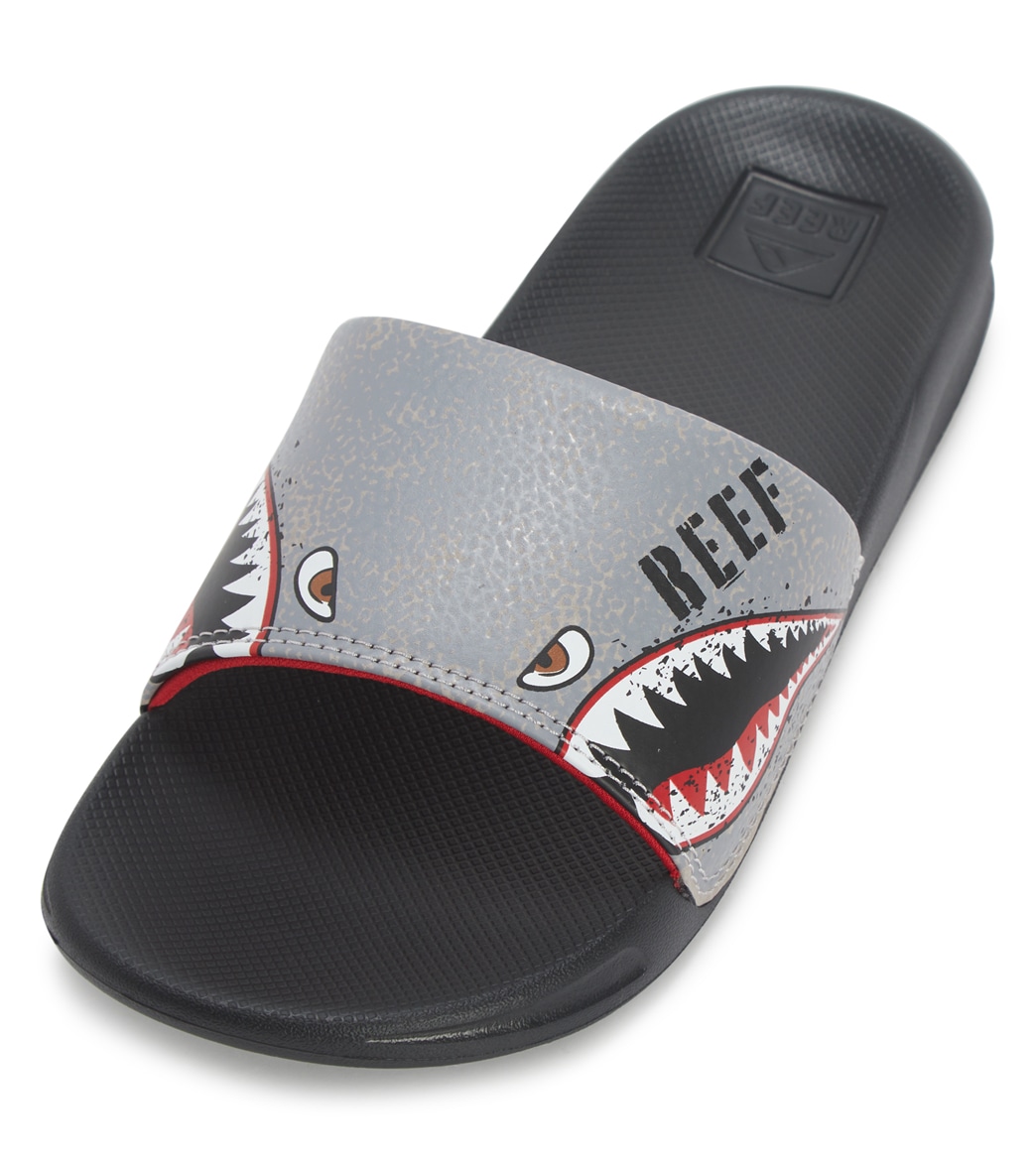Reef Kids' One Slides Sandals Big Kid - Flying Sharks 13/1 - Swimoutlet.com