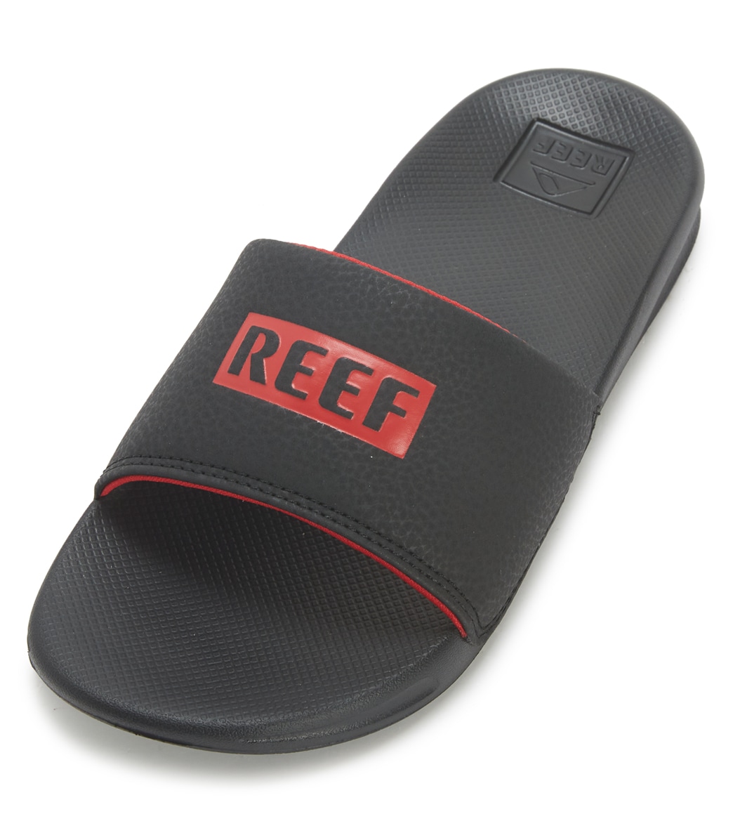 Kids' One Slides Sandals Big Kid - Reef Black/Red 2/3 - Swimoutlet.com