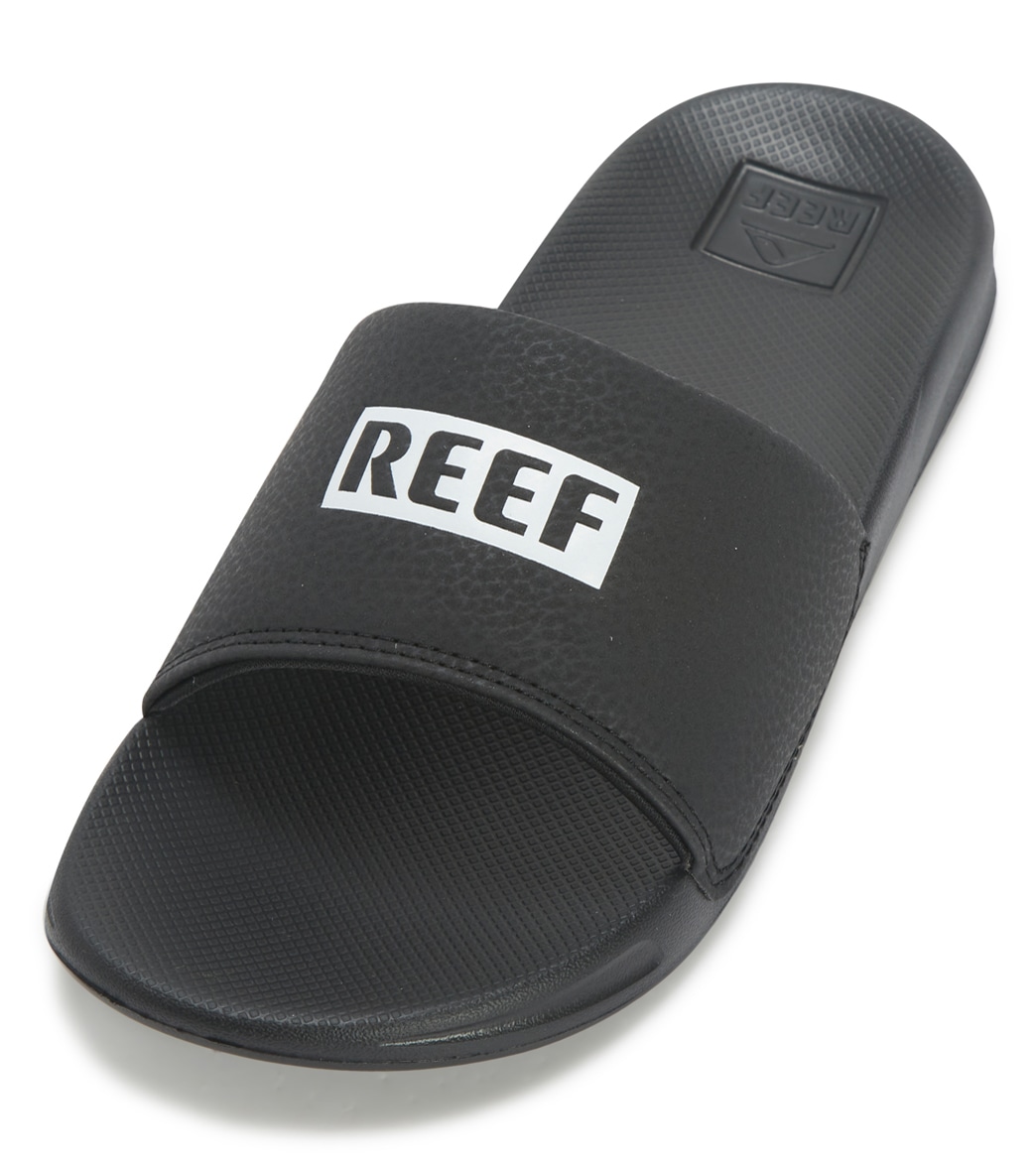 Kids' One Slides Sandals Big Kid - Reef Black/White 6/7 - Swimoutlet.com