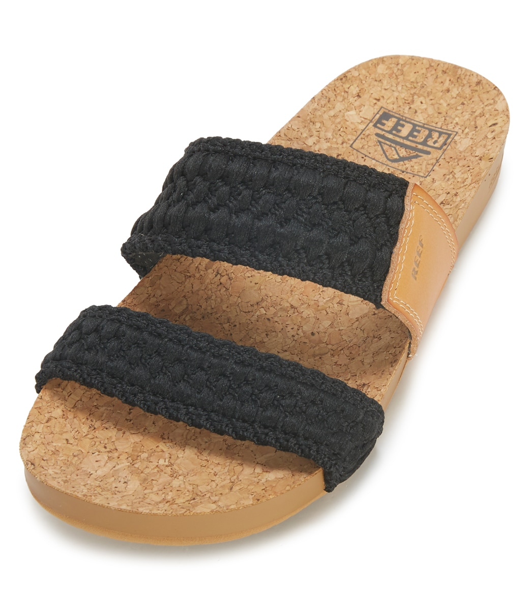 Reef women's cushion vista thread sandals - black 10 - swimoutlet.com