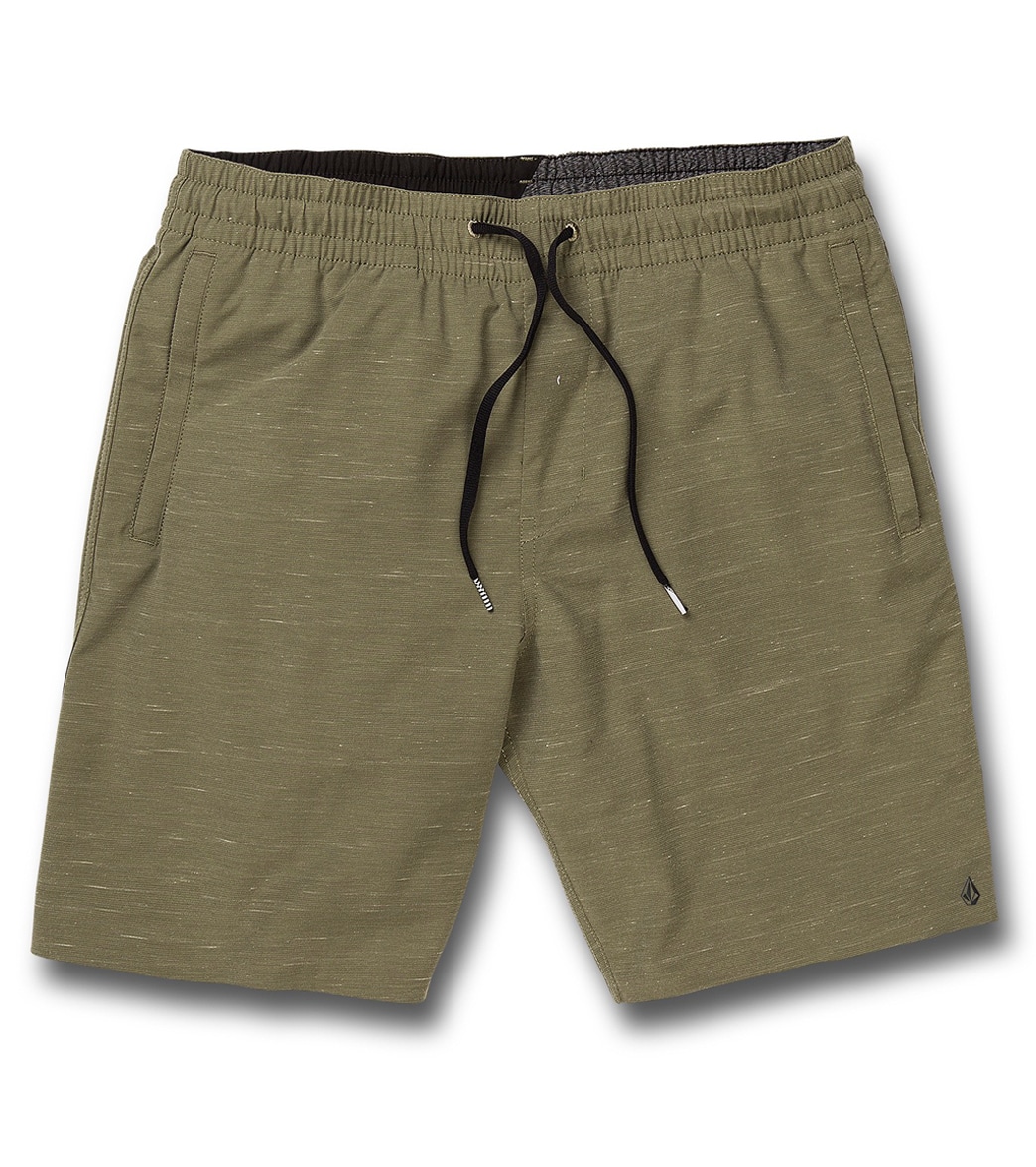 Volcom Men's Packasack Lite 19 Shorts - Military Large Cotton/Polyester - Swimoutlet.com
