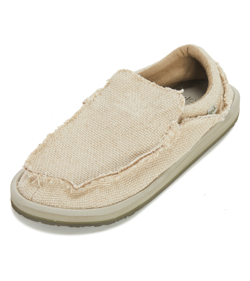 Sanuk Men's Chiba Hemp Slip On Shoes Shoes - Natural 10 100% Rubber - Swimoutlet.com