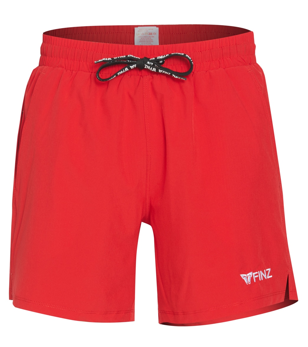 Finz Men's Beach Shorts - Red Large - Swimoutlet.com