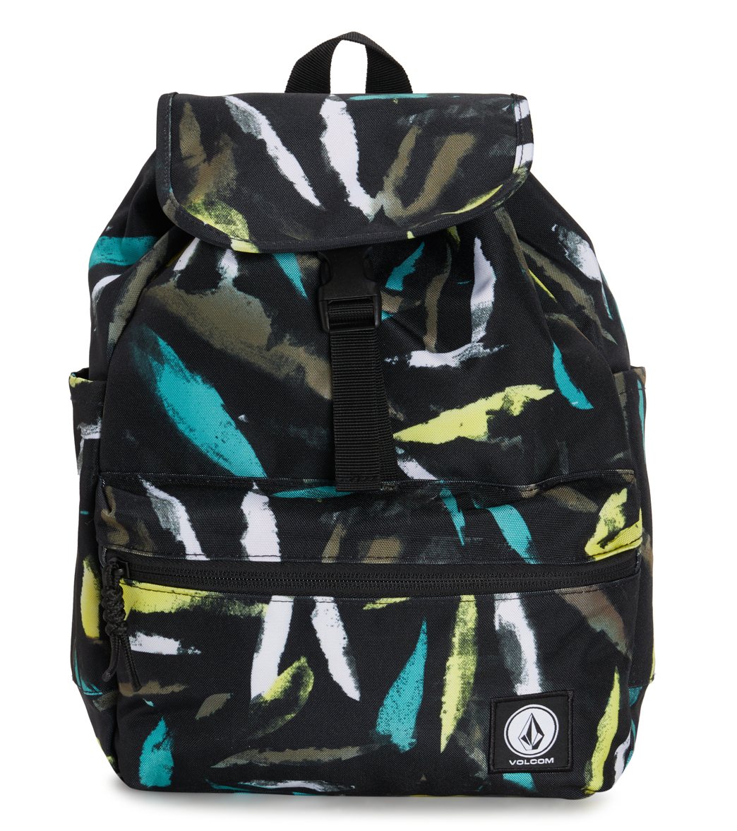Volcom Women's Vol Stone Drawstring Backpack - Black Combo One Size Polyester - Swimoutlet.com