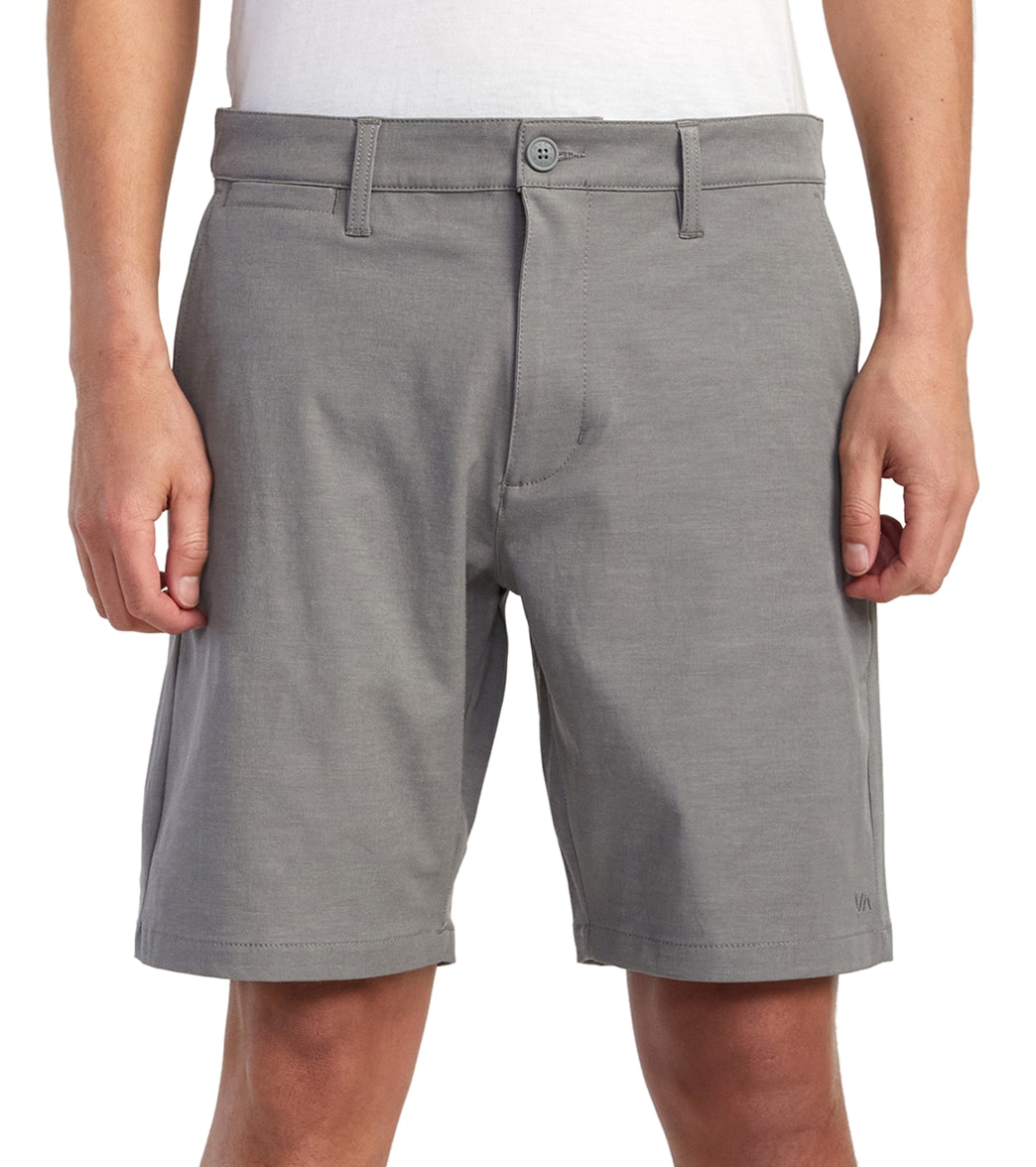 Rvca Men's Back In Hybrid 19 Short - Athletic Heather 30 Cotton/Polyester - Swimoutlet.com