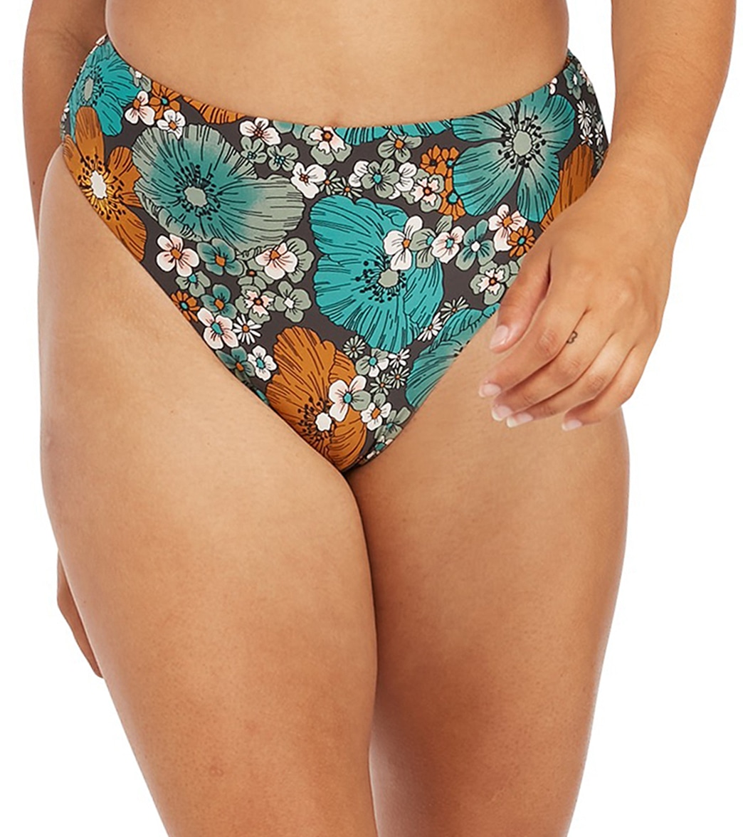Volcom Women's Nothing Bud Love Vneck Bikini Bottom - Jade Large - Swimoutlet.com