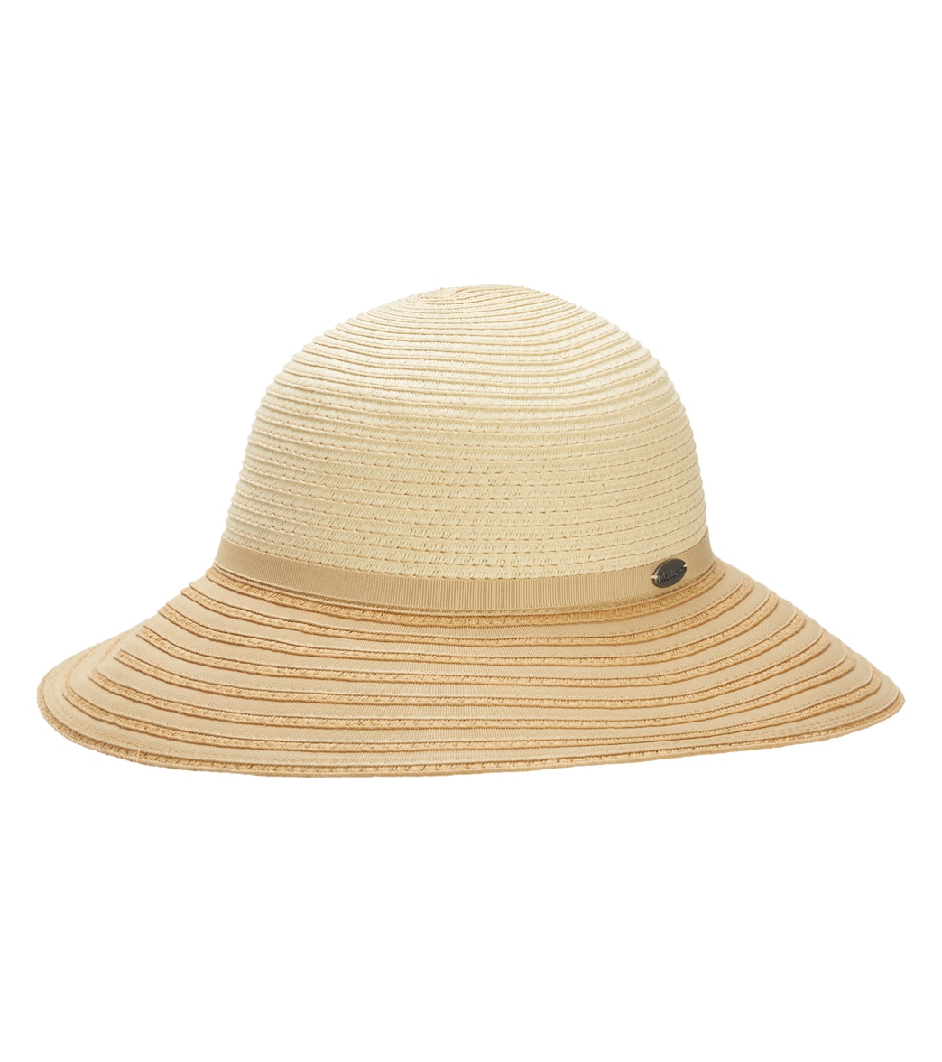 Wallaroo Women's Riviera Two Tone Paper Braid Hat - Natural/Tan One Size Polyester - Swimoutlet.com