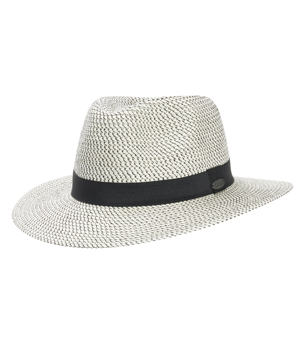 Wallaroo Women's Petite Charlie Fedora Hat - Ivory/Black One Size Polyester - Swimoutlet.com