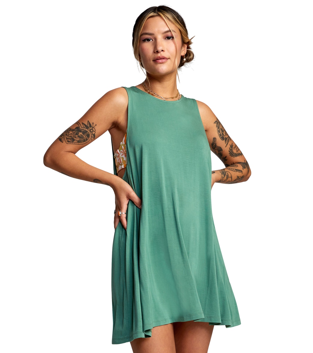 Rvca Women's Eclipse Dress - Green Ivy Large - Swimoutlet.com