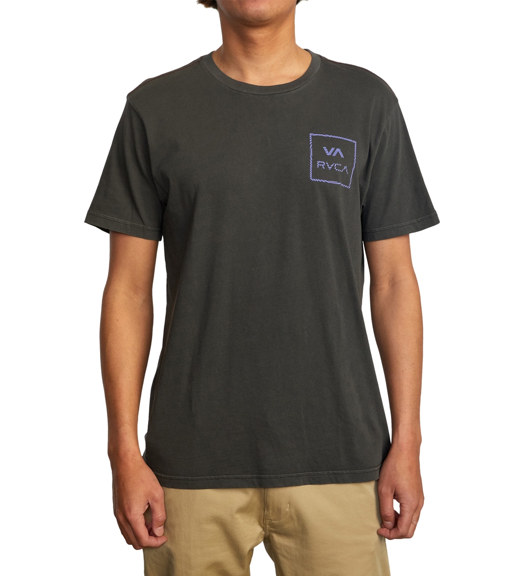 Rvca Men's All The Way Short Sleeve Tee Shirt - Black Large Cotton - Swimoutlet.com