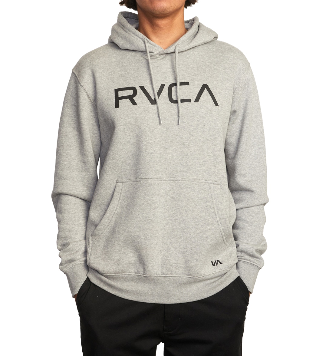Men's Big Rvca Hoodie - Athletic Heather Large Cotton/Polyester - Swimoutlet.com