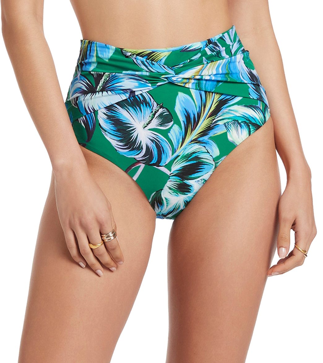Jets Swimwear Australia Women's Viva Twist Front Bikini Bottom - Emerald 10 - Swimoutlet.com