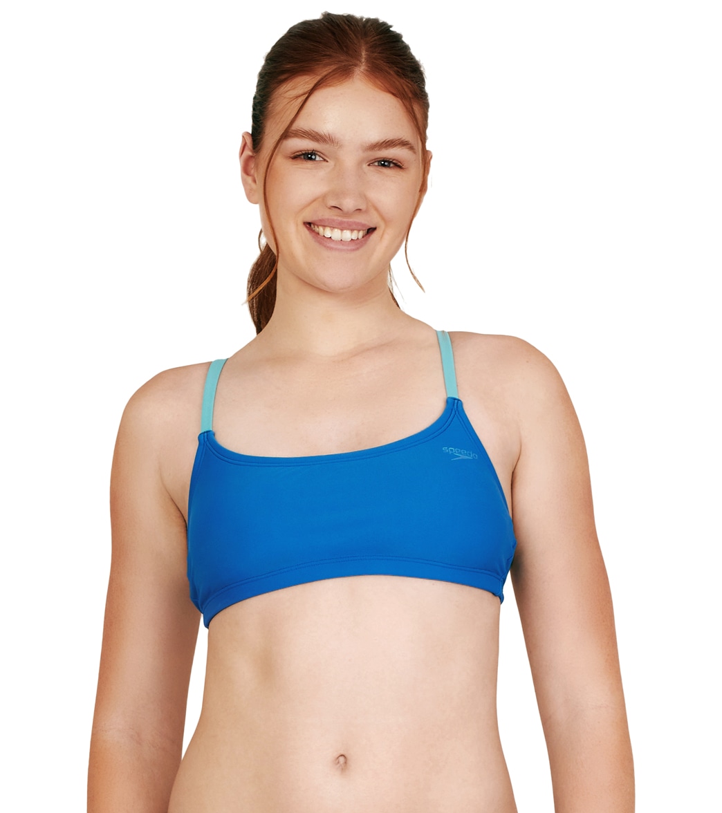 Speedo Women's Strappy Scoopneck Bikini Top - Bright Cobalt Medium - Swimoutlet.com