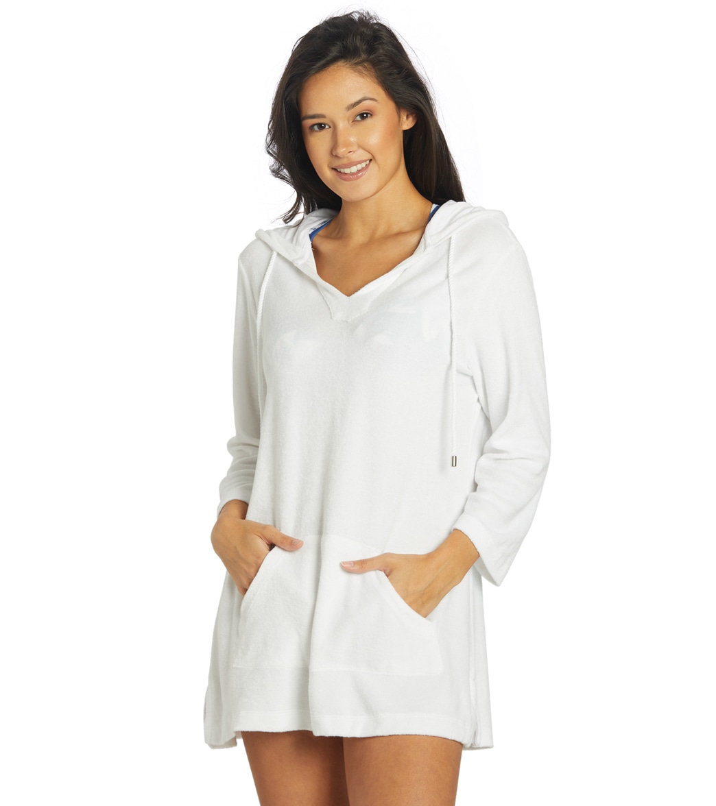 Tommy Bahama Women's Beach Terry Baja Tunic - White Large Cotton/Polyester - Swimoutlet.com
