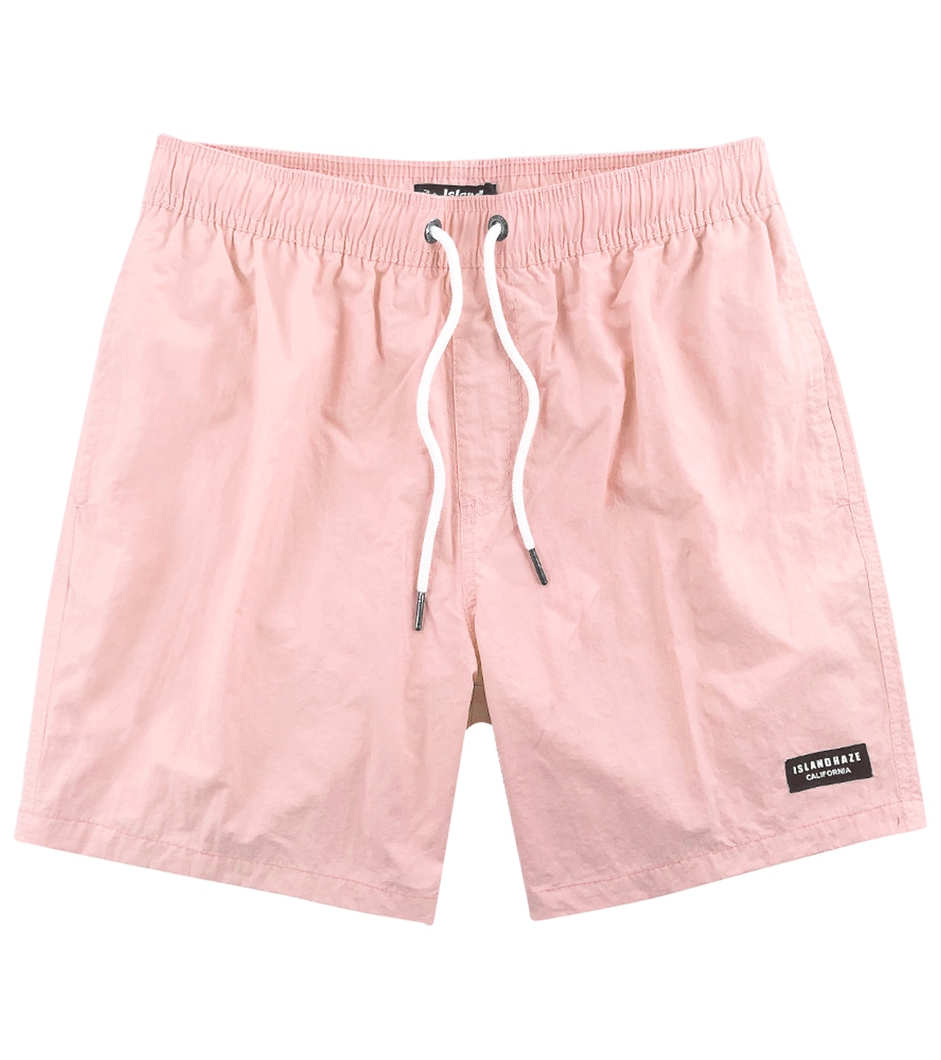 Island Haze Men's 17 Havana Solid Volley Shorts - Pink Large - Swimoutlet.com
