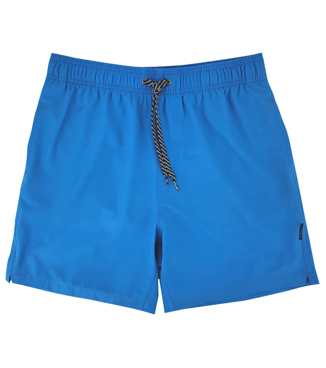 Island Haze Men's 16.5 Barbados Solid Volley Shorts - Royal Large Polyester - Swimoutlet.com