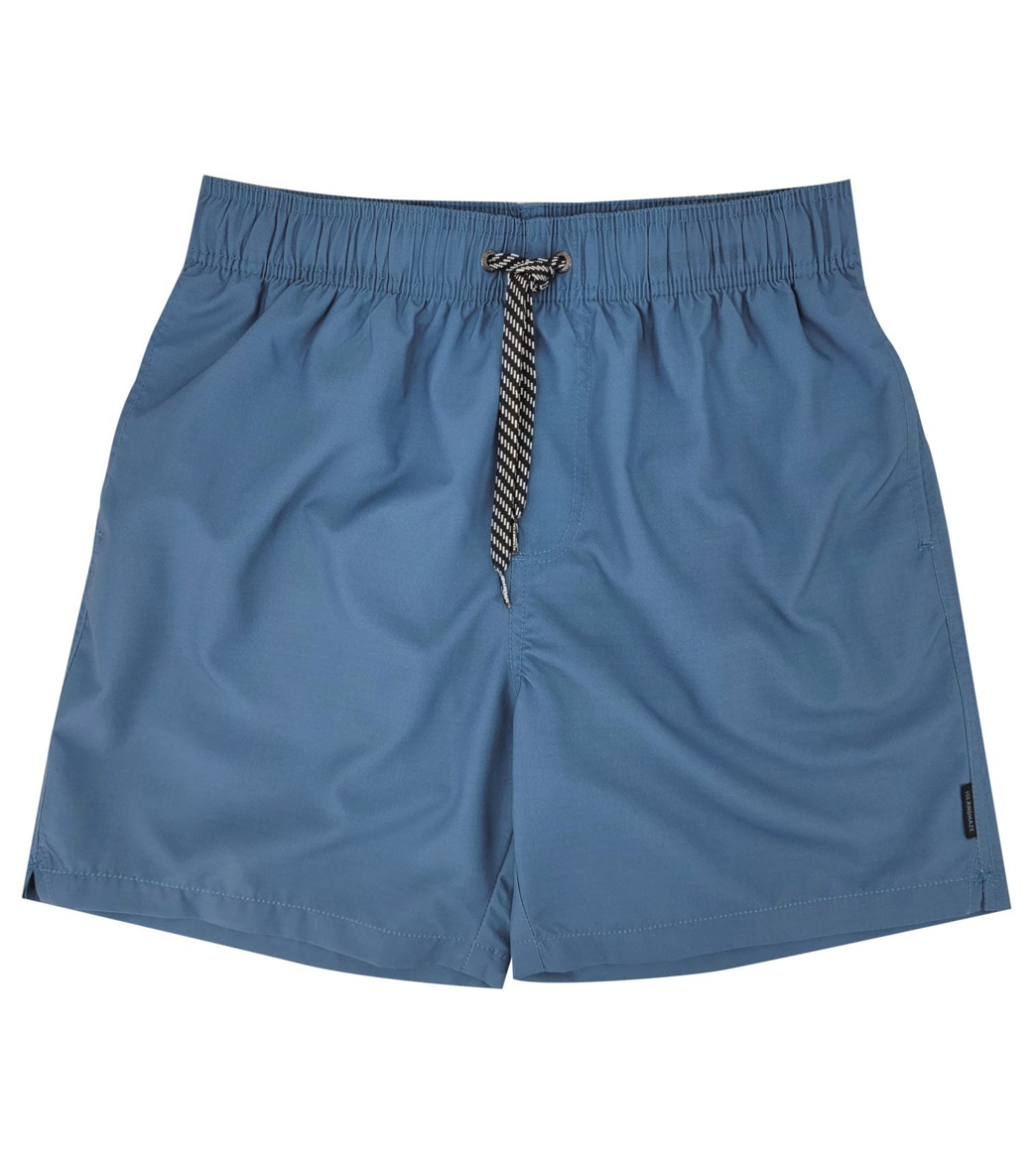 Island Haze Men's 16.5 Barbados Solid Volley Shorts - Dusty Blue Large Polyester - Swimoutlet.com