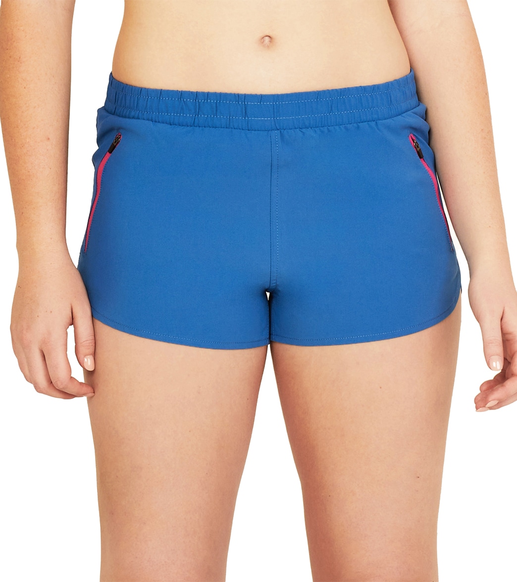 Speedo Women's Color Block Woven Shorts - Bright Cobalt Large - Swimoutlet.com
