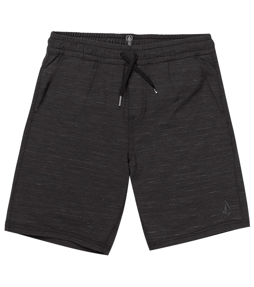 Volcom Boys' Understoned Ew Hybrid Shorts Big Kid - Black Large Cotton/Polyester - Swimoutlet.com