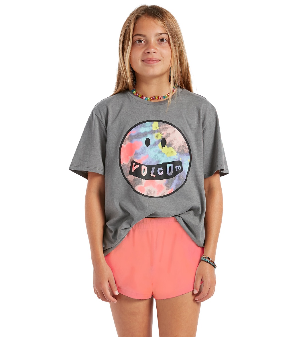 Volcom Girls' Lil Fleece Shorts - Electric Coral Medium Cotton - Swimoutlet.com