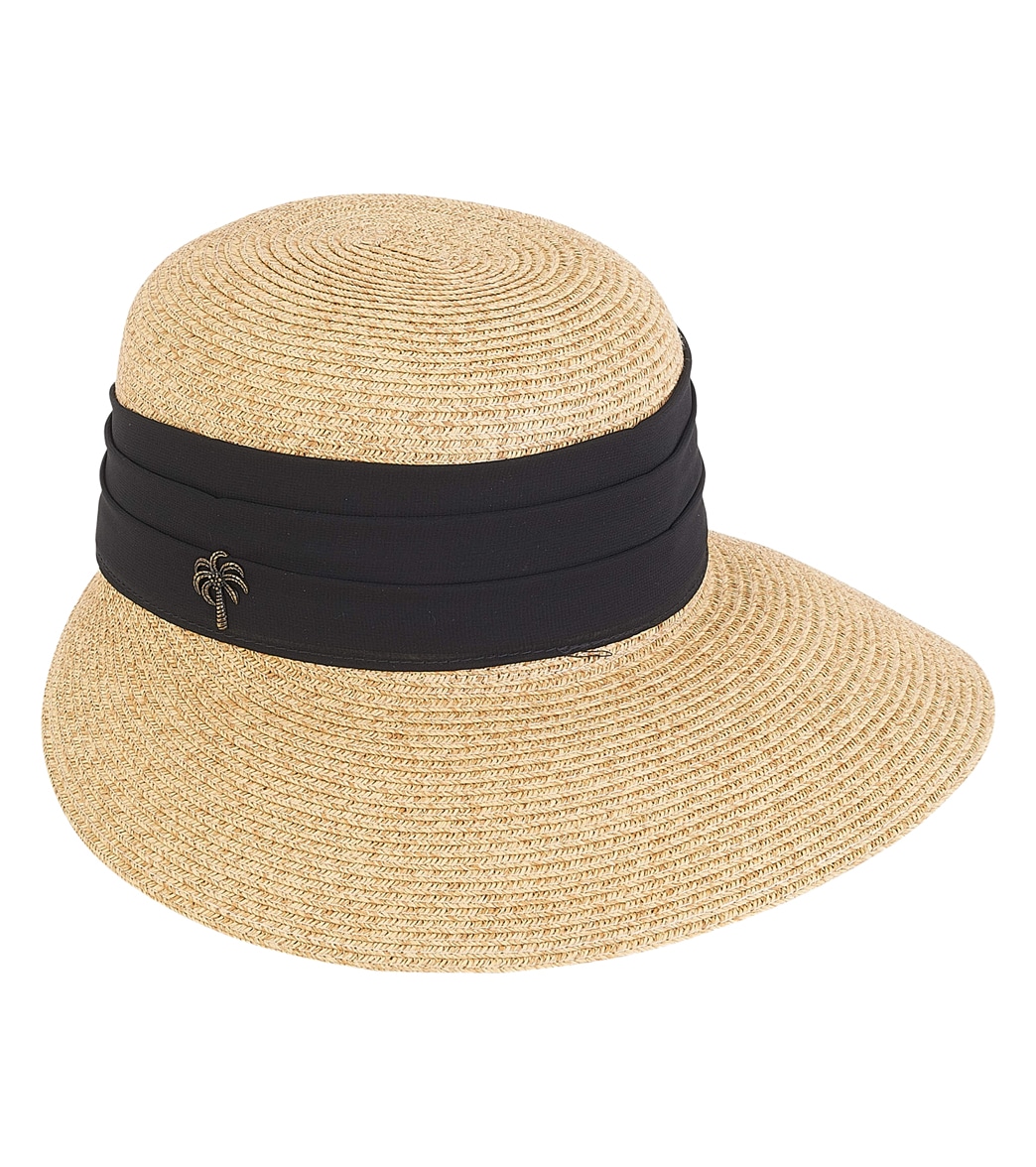 Sun N Sand Paperbraid Backless Hat W/ Wide Pleated Band - Tan One Size - Swimoutlet.com