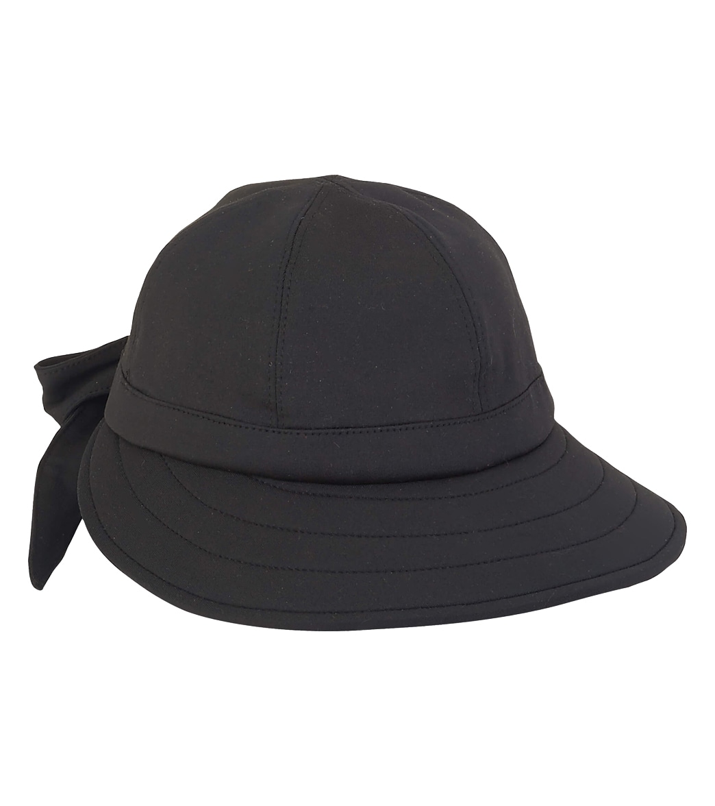 Sun N Sand Poly Performance Pool Hat W/ Bow Back - Black One Size - Swimoutlet.com