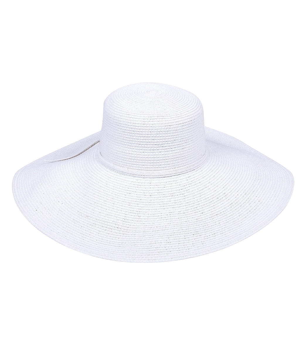 Sun N Sand Wide Brim Floppy Hat - White One Size - Swimoutlet.com