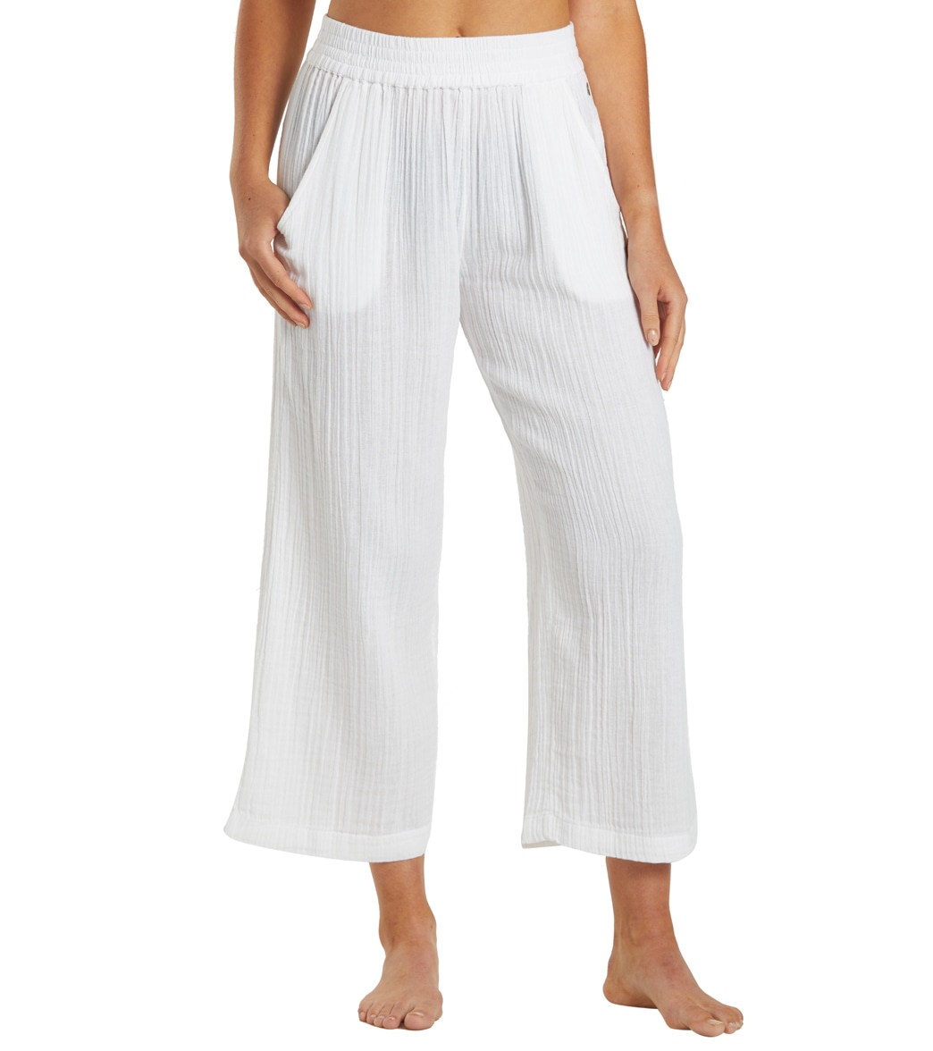 Rip Curl Women's Premium Surf Beach Pants - White Large Cotton - Swimoutlet.com