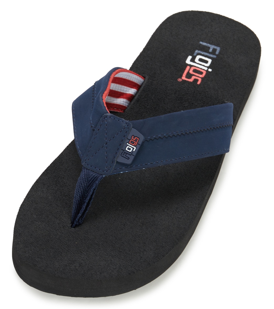 Flojos Men's Bandera Flip Flop - Navy/Black/Usa 10 - Swimoutlet.com