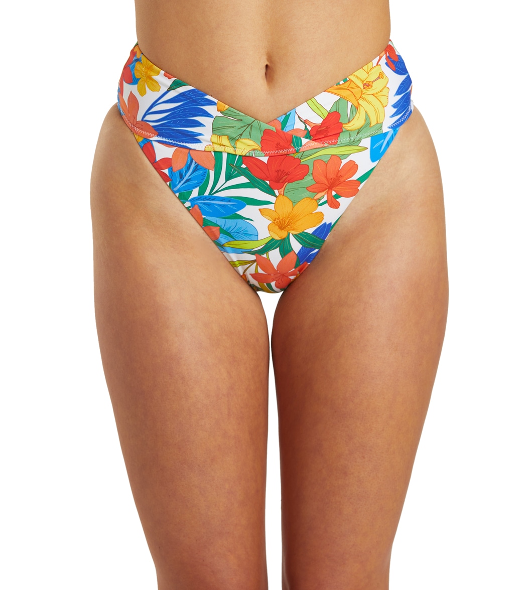 Hurley Women's Beach Botanic High Waist Bikini Bottom - Multi Large - Swimoutlet.com