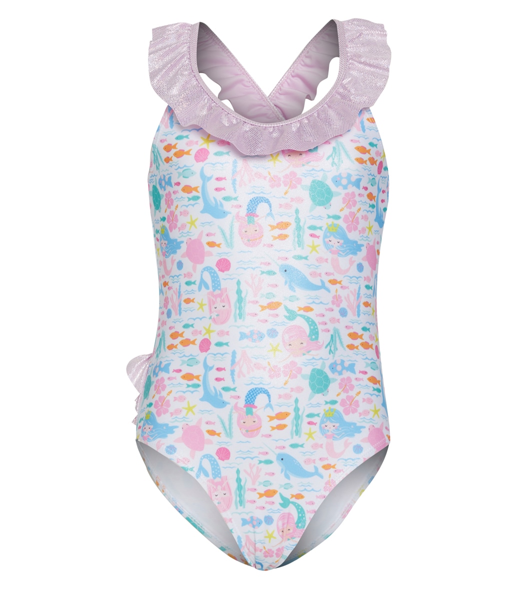 Flap Happy Girls' Fantasea Mermaids Mindy Upf 50+ One Piece Swimsuit Baby Toddler - 12 Months - Swimoutlet.com