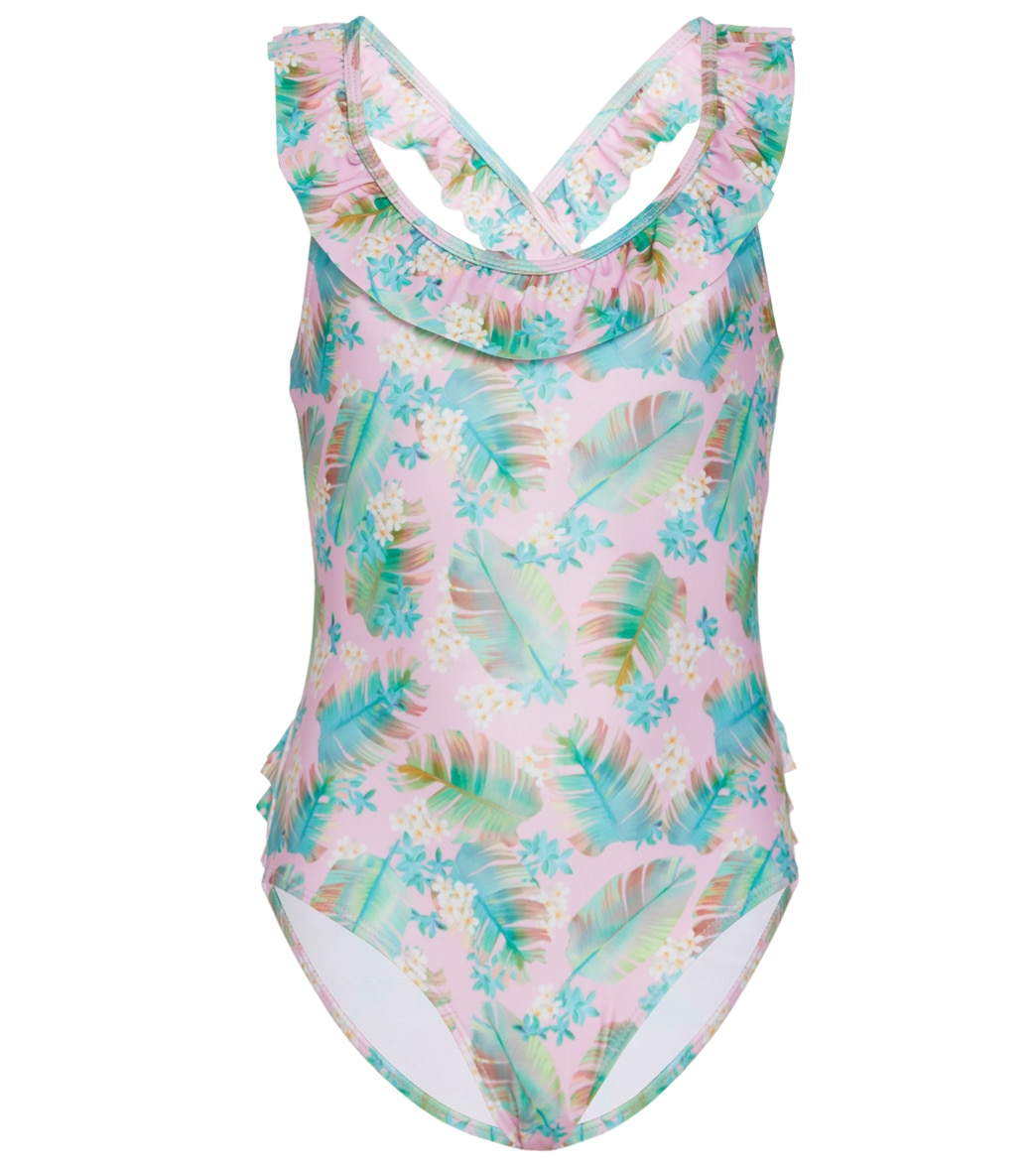 Flap Happy Girls' Luau Palms Mindy Upf 50+ One Piece Swimsuit Baby Toddler - 12 Months - Swimoutlet.com