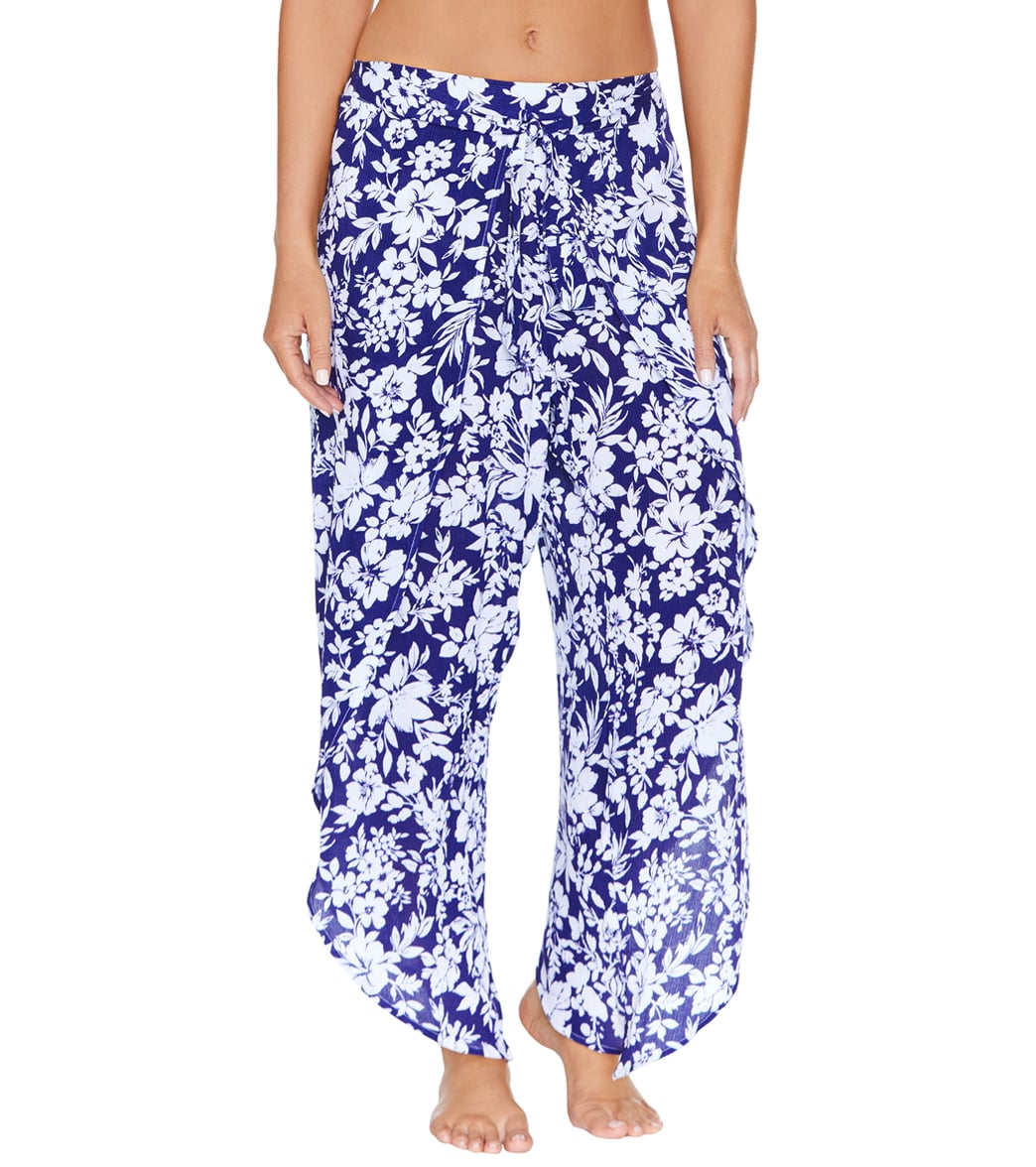 Raisins Women's Party Of One Summer Cover Up Pants - Navy Large - Swimoutlet.com