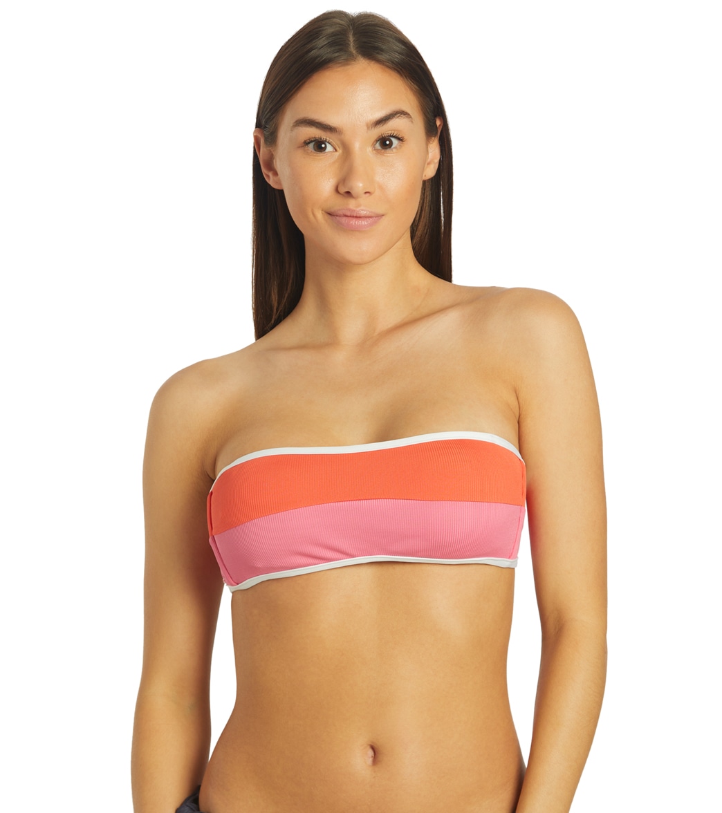Rip Curl Women's Heat Wave Bandeau Bikini Top - Red Large - Swimoutlet.com