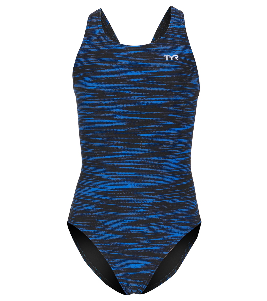 TYR Girls' Fizzy Maxfit One Piece Swimsuit - Blue 22 - Swimoutlet.com