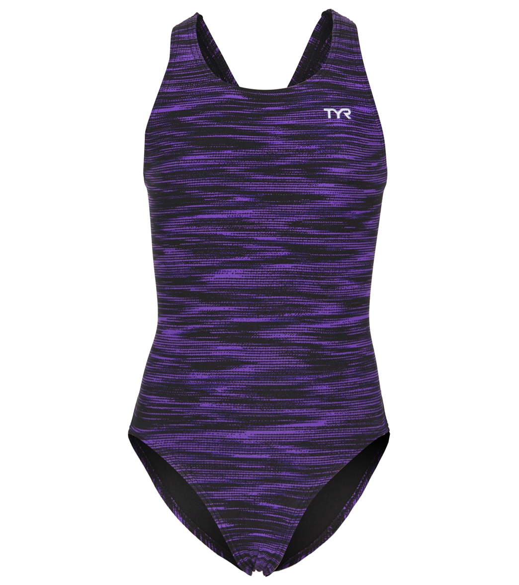TYR Girls' Fizzy Maxfit One Piece Swimsuit - Purple 22 - Swimoutlet.com