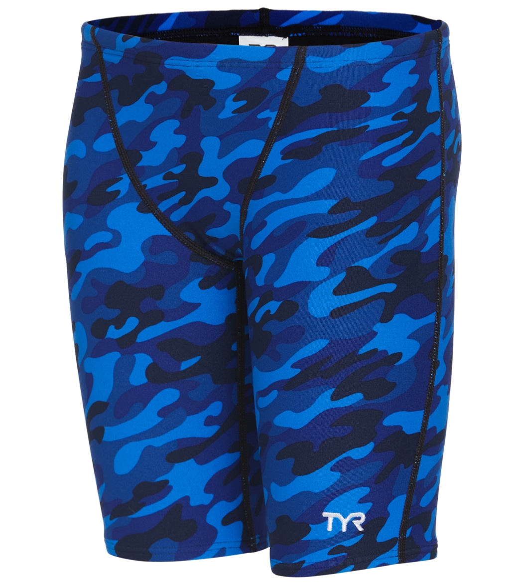 TYR Boys' Camo Jammer Swimsuit - Blue 24 - Swimoutlet.com