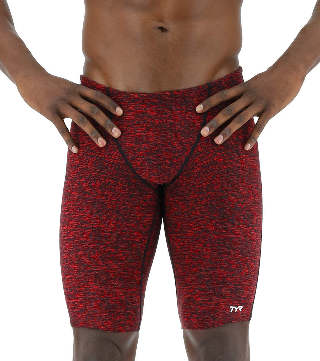 TYR Men's Lapped Jammer Swimsuit - Red 26 - Swimoutlet.com