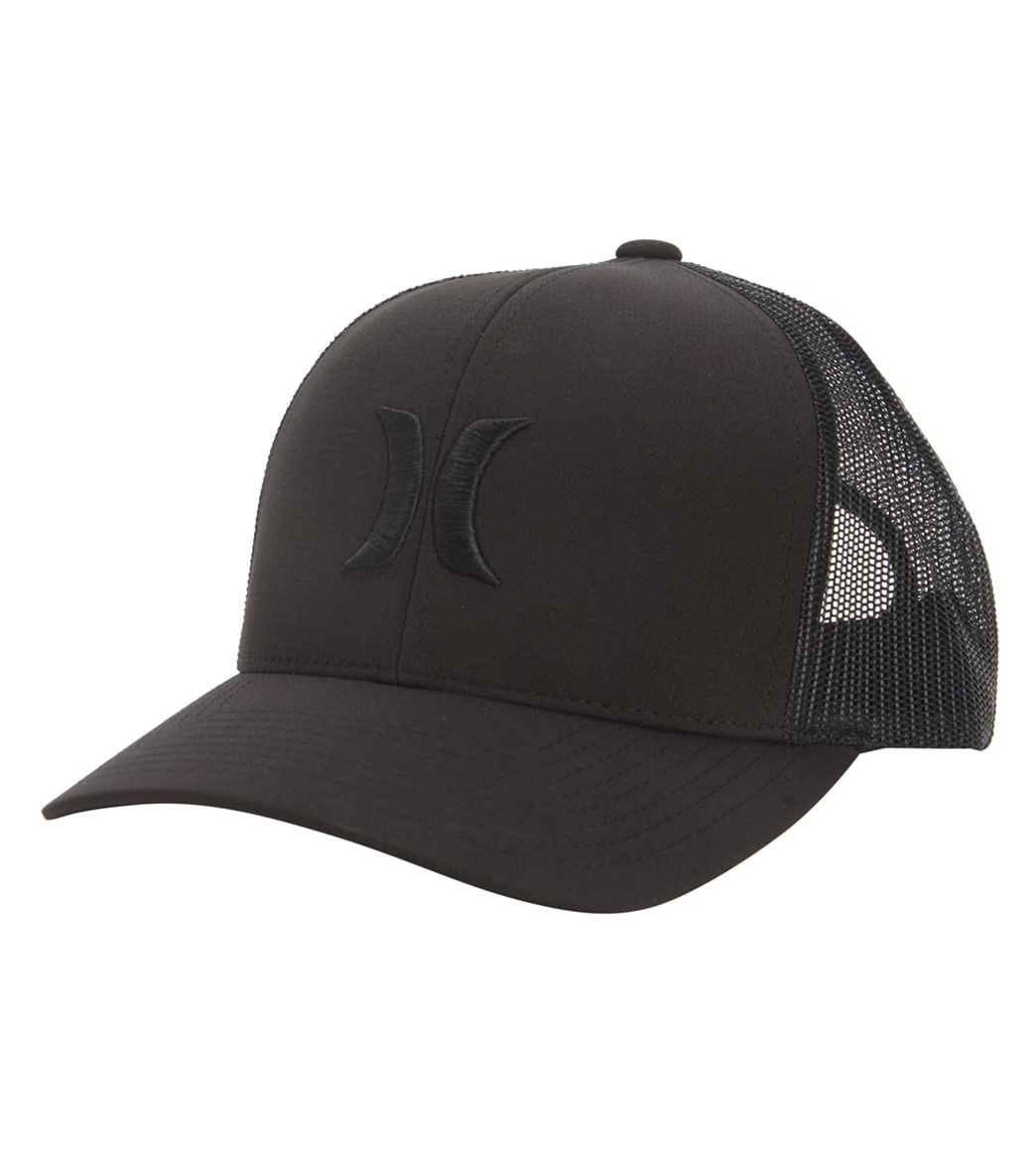 Hurley Men's Del Mar Trucker Hat - Black One Size Cotton/Polyester - Swimoutlet.com
