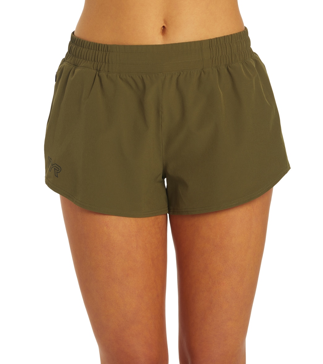 TYR Women's Pace Running Short - Olive Night Large - Swimoutlet.com