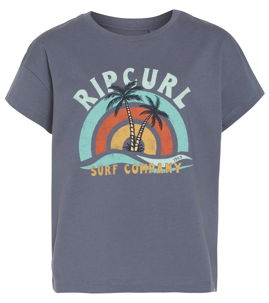 Rip Curl Girls' Sunny Paradise Crop Tee Shirt Big Kid - Dark Blue 10 Cotton - Swimoutlet.com