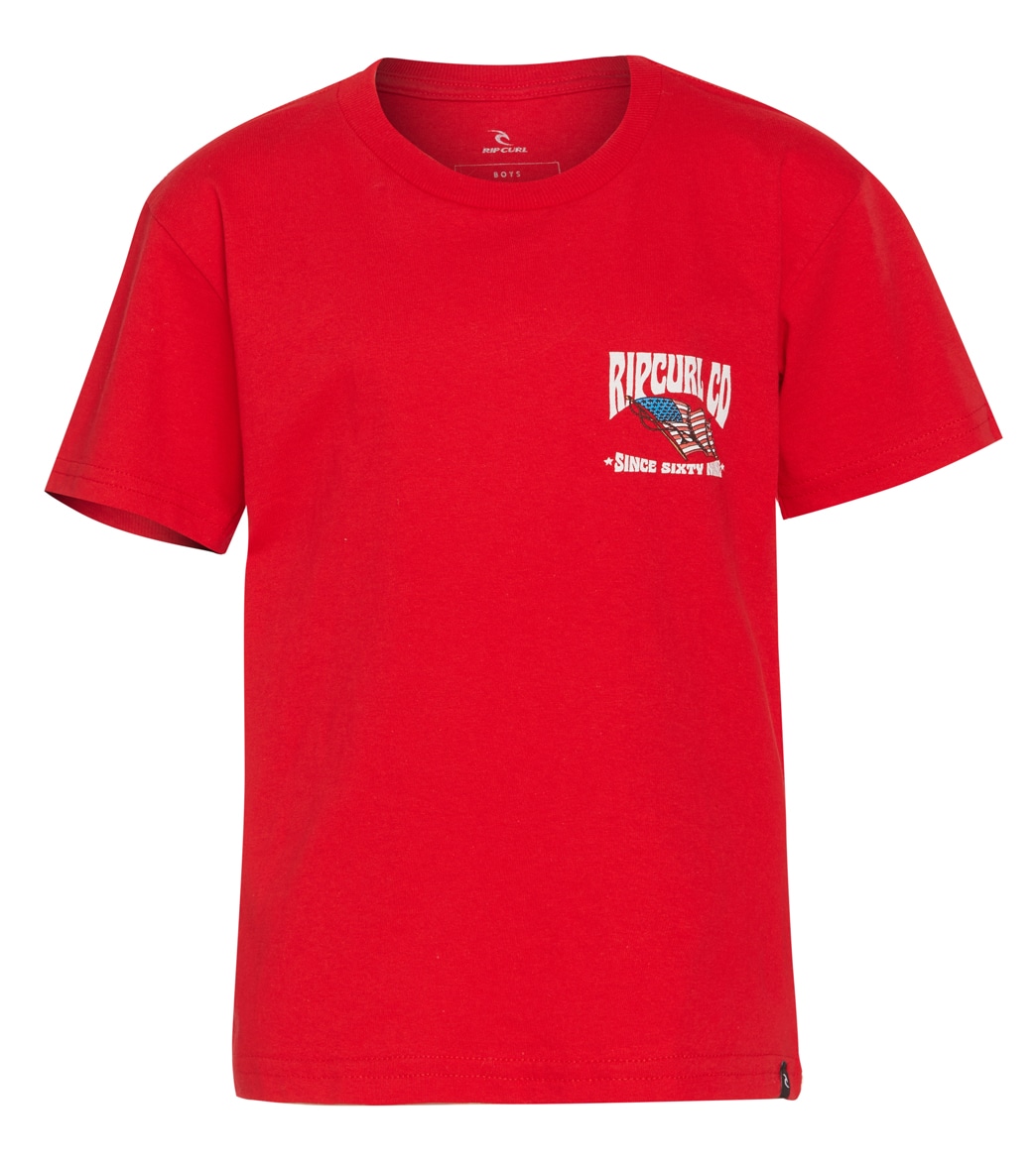 Rip Curl Boys' Dead Roam Tee Big Kid Shirt - Red 10 Cotton - Swimoutlet.com