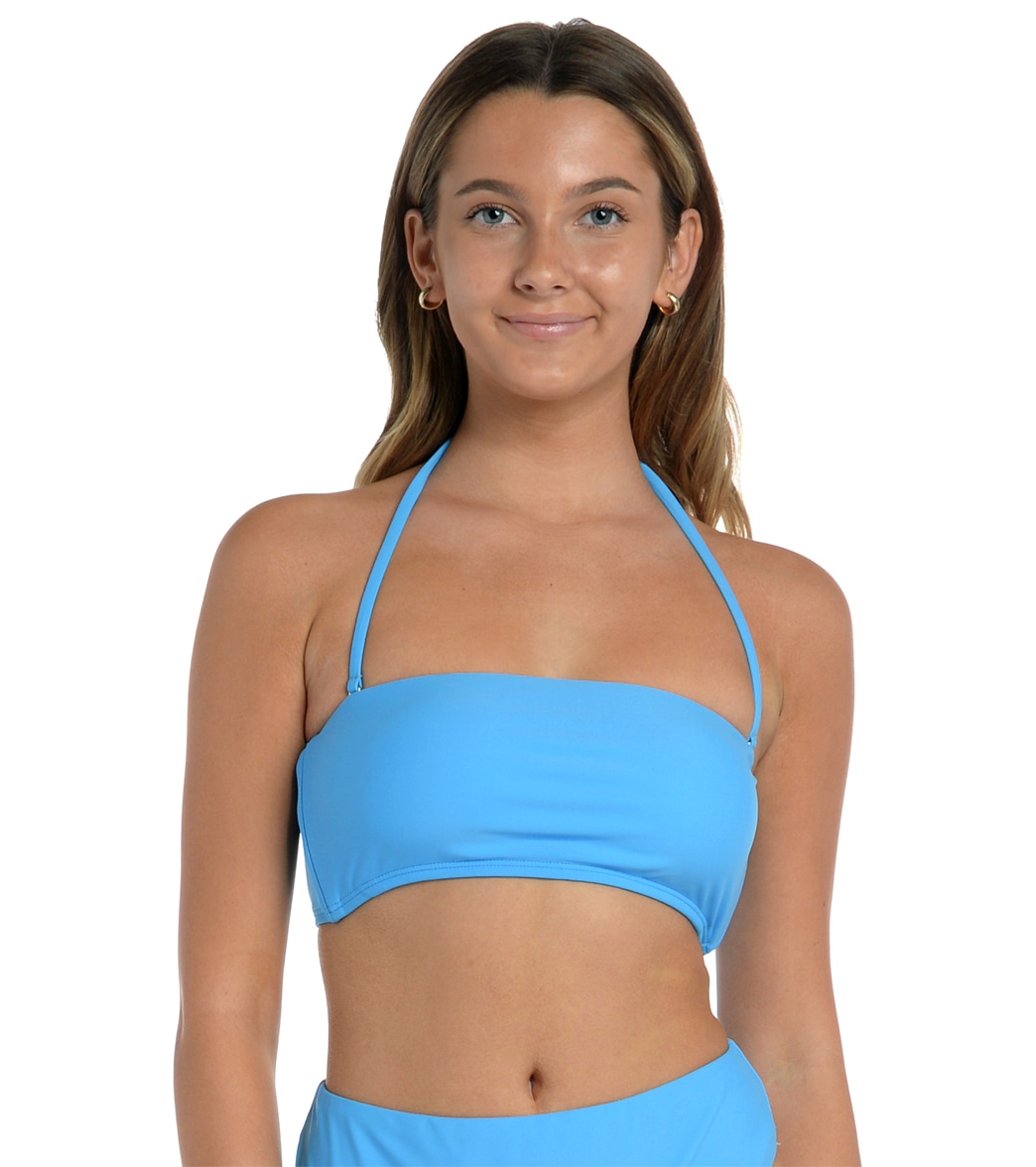 Hobie Women's Solids Bandeau Bikini Top - Blue Moon Large - Swimoutlet.com